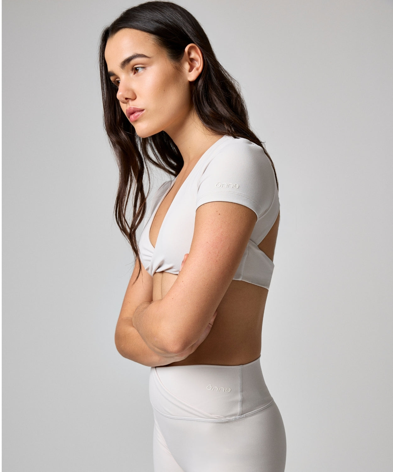 Camelia Top in Stone White Gray, ÔNNE activewear