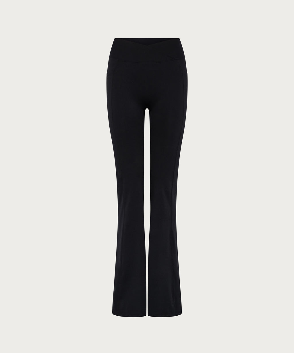 Cove Leggings in Black, front view, ÔNNE activewear