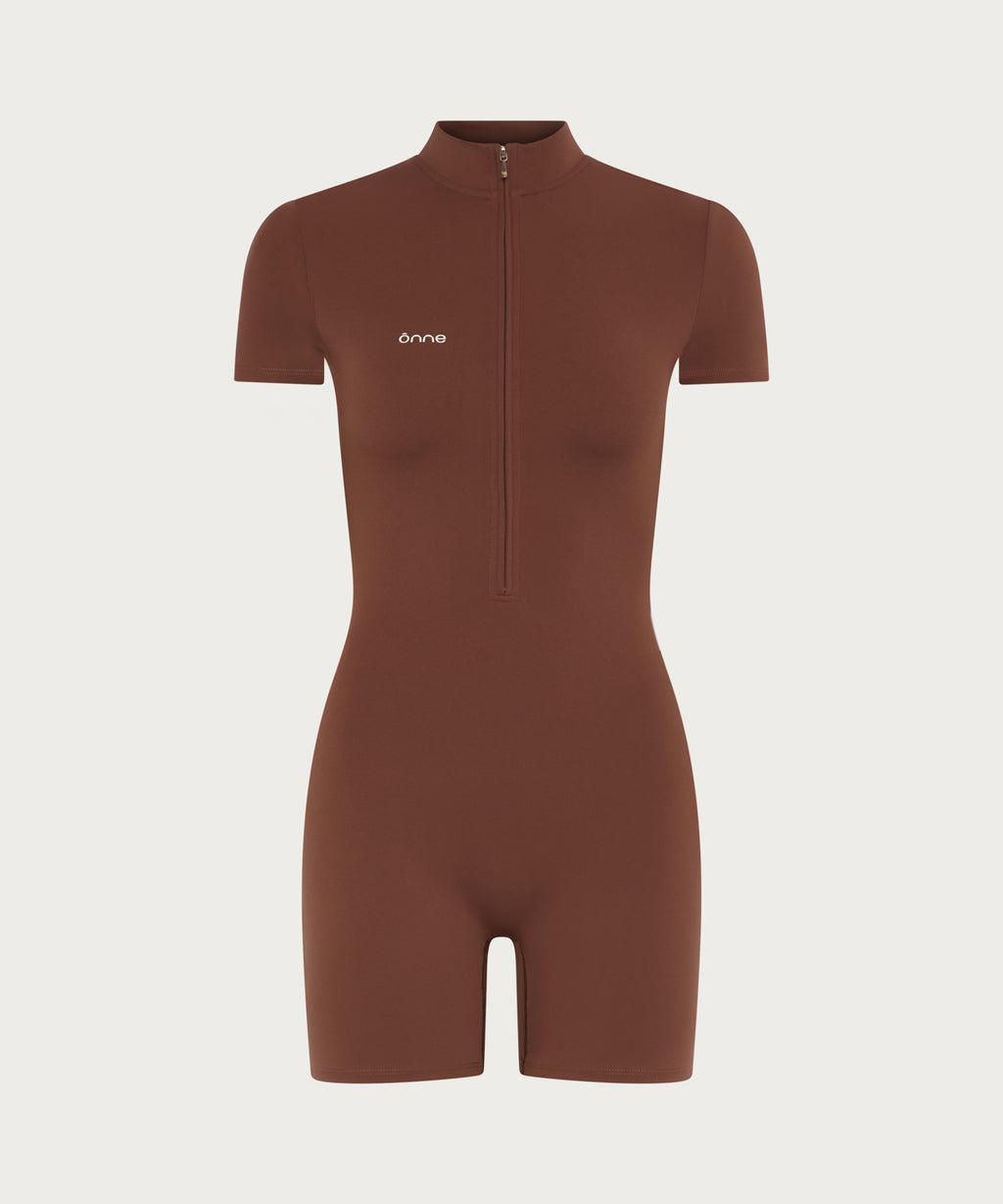 Elle Jumpsuit in Burnt Coffee Brown, ÔNNE activewear