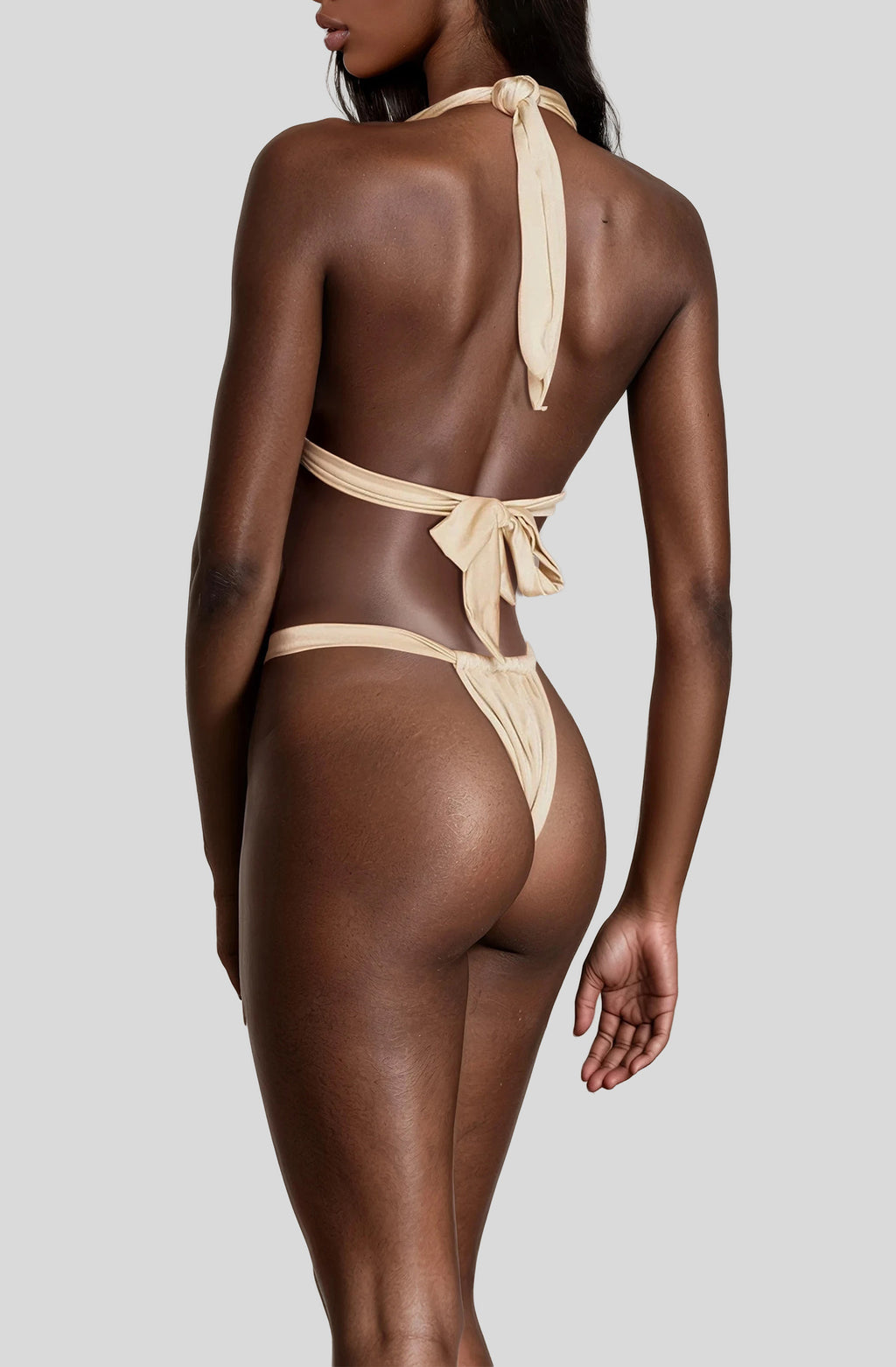 HERA Top in Beige, back view, ÔNNE swimwear