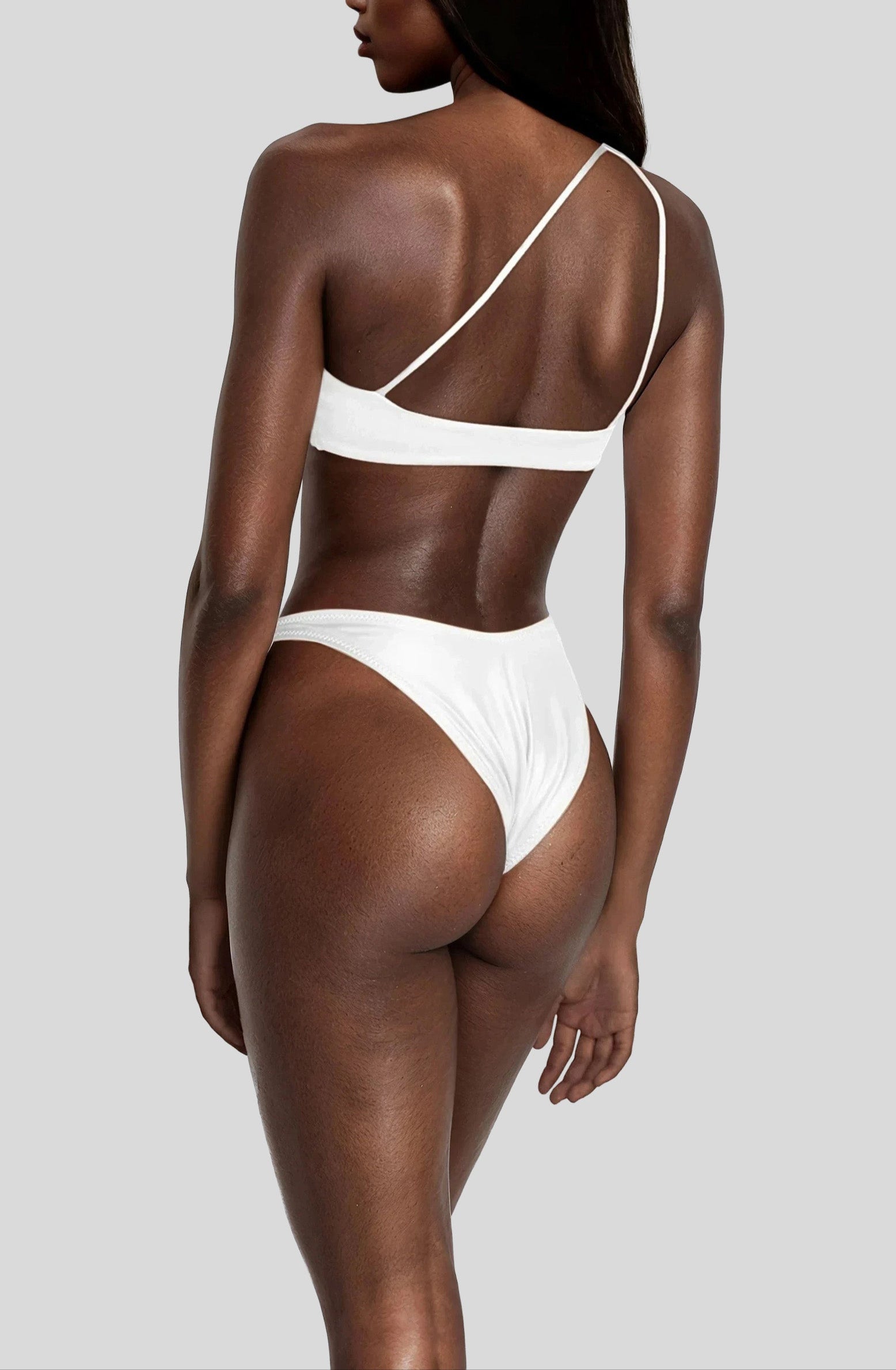 Sasha Bottom in White, back view, ÔNNE swimwear
