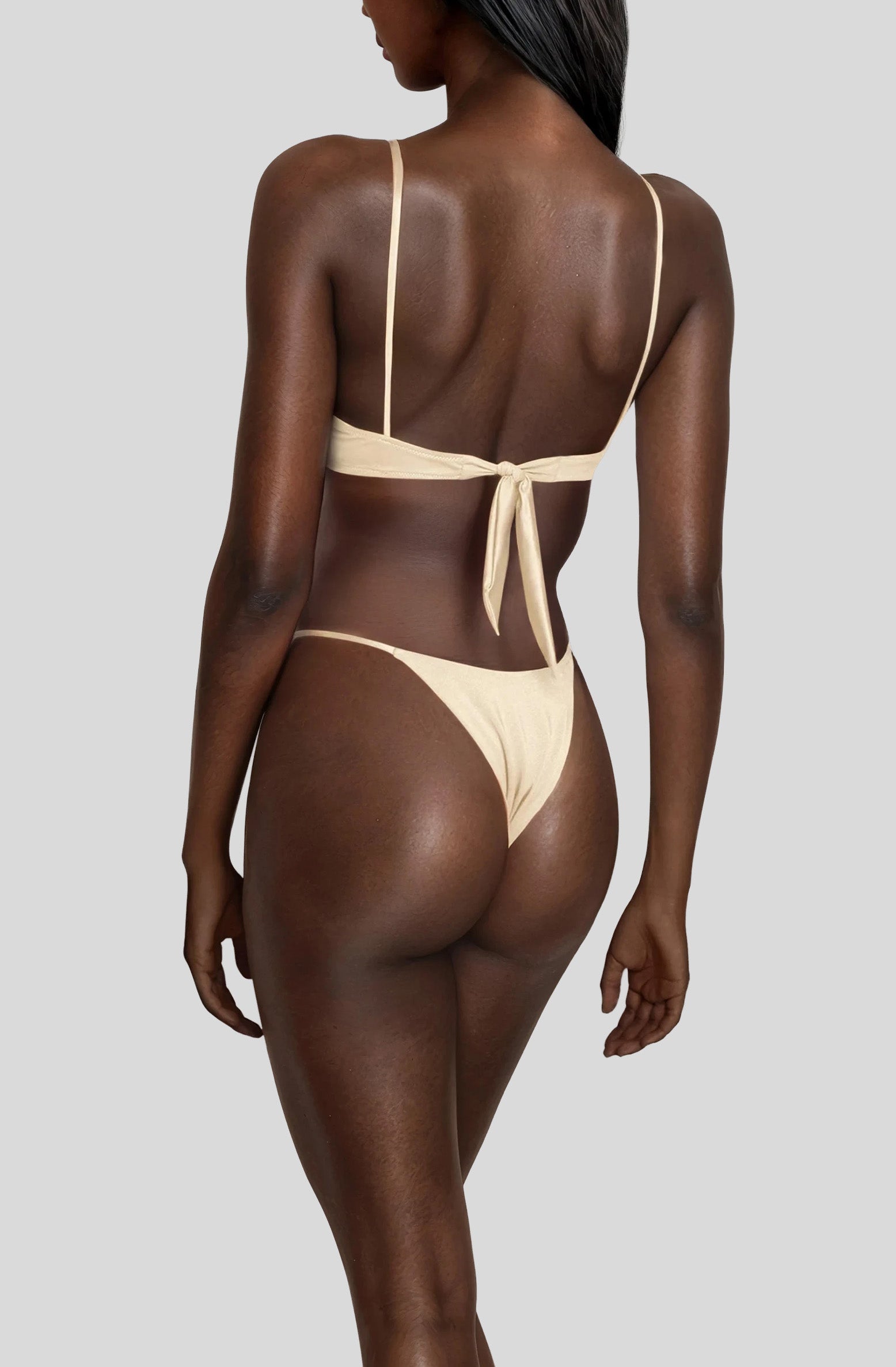 Alani Top in Beige, back view, ÔNNE swimwear