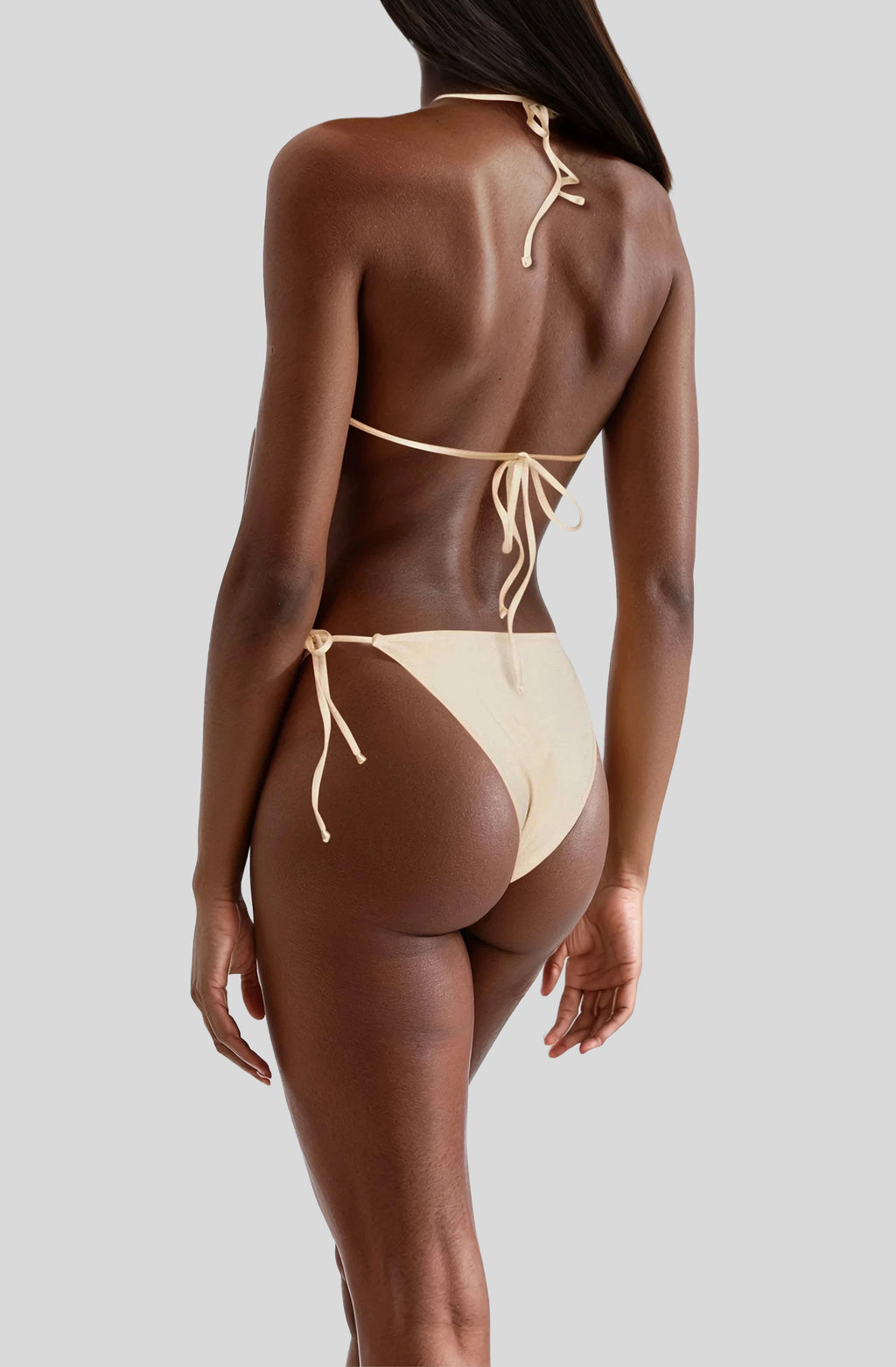 Iris Top in Beige, back view, ÔNNE swimwear