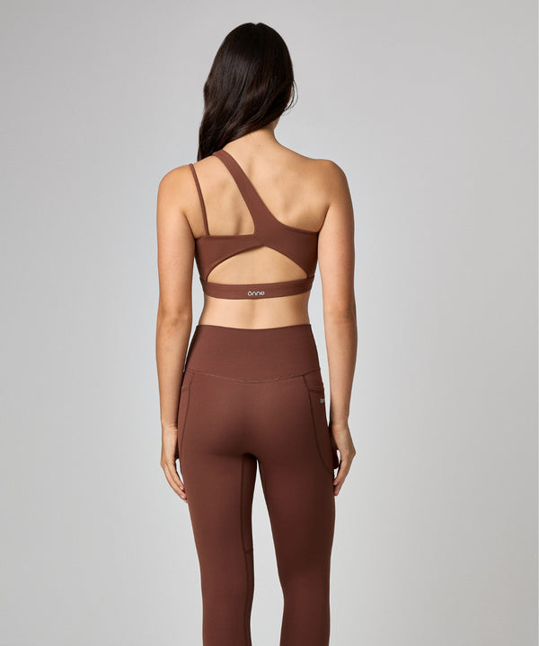 Nora Top in Birch Brown, back view, ÔNNE activewear