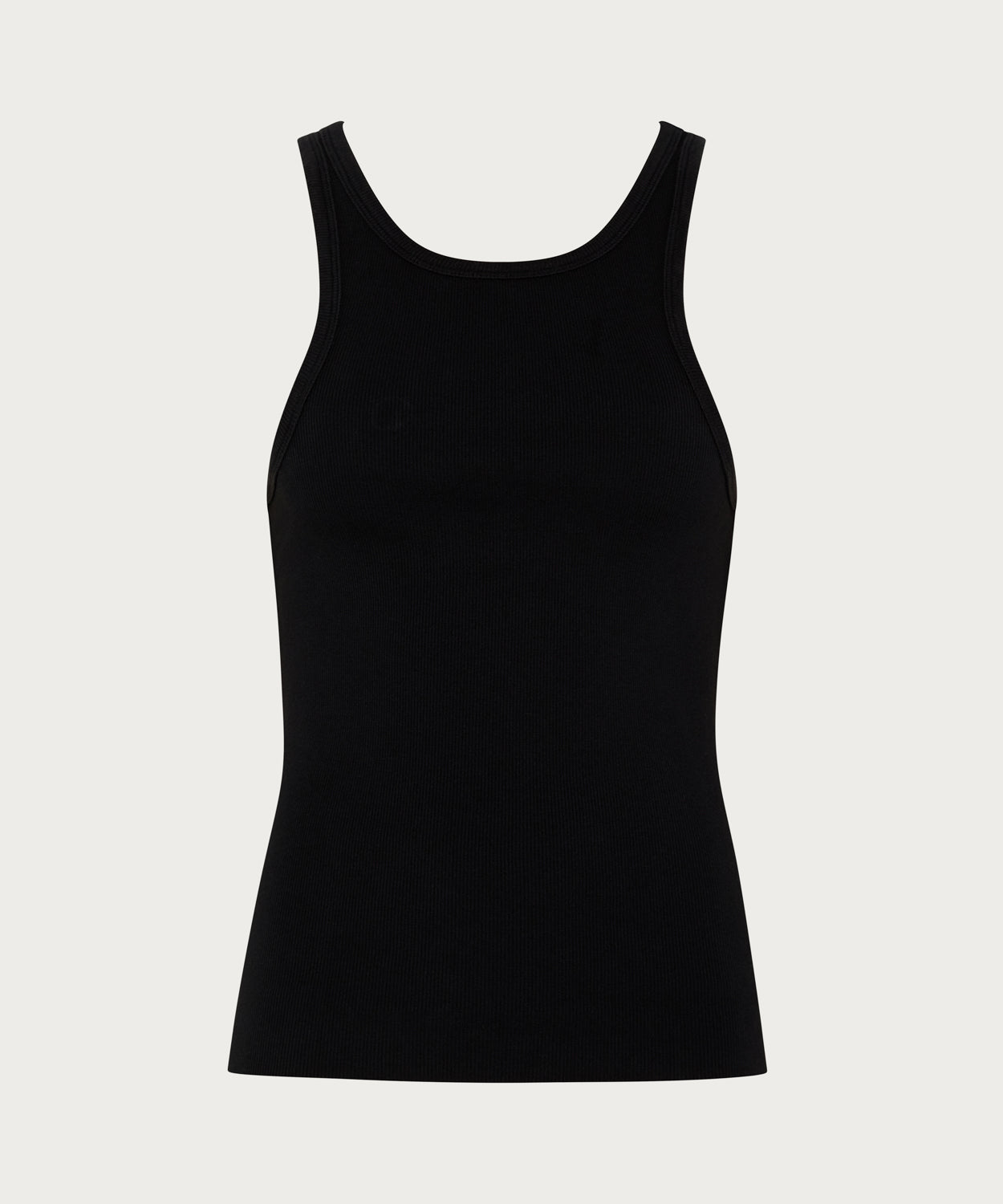 The Ribbed Fitted Tank Black