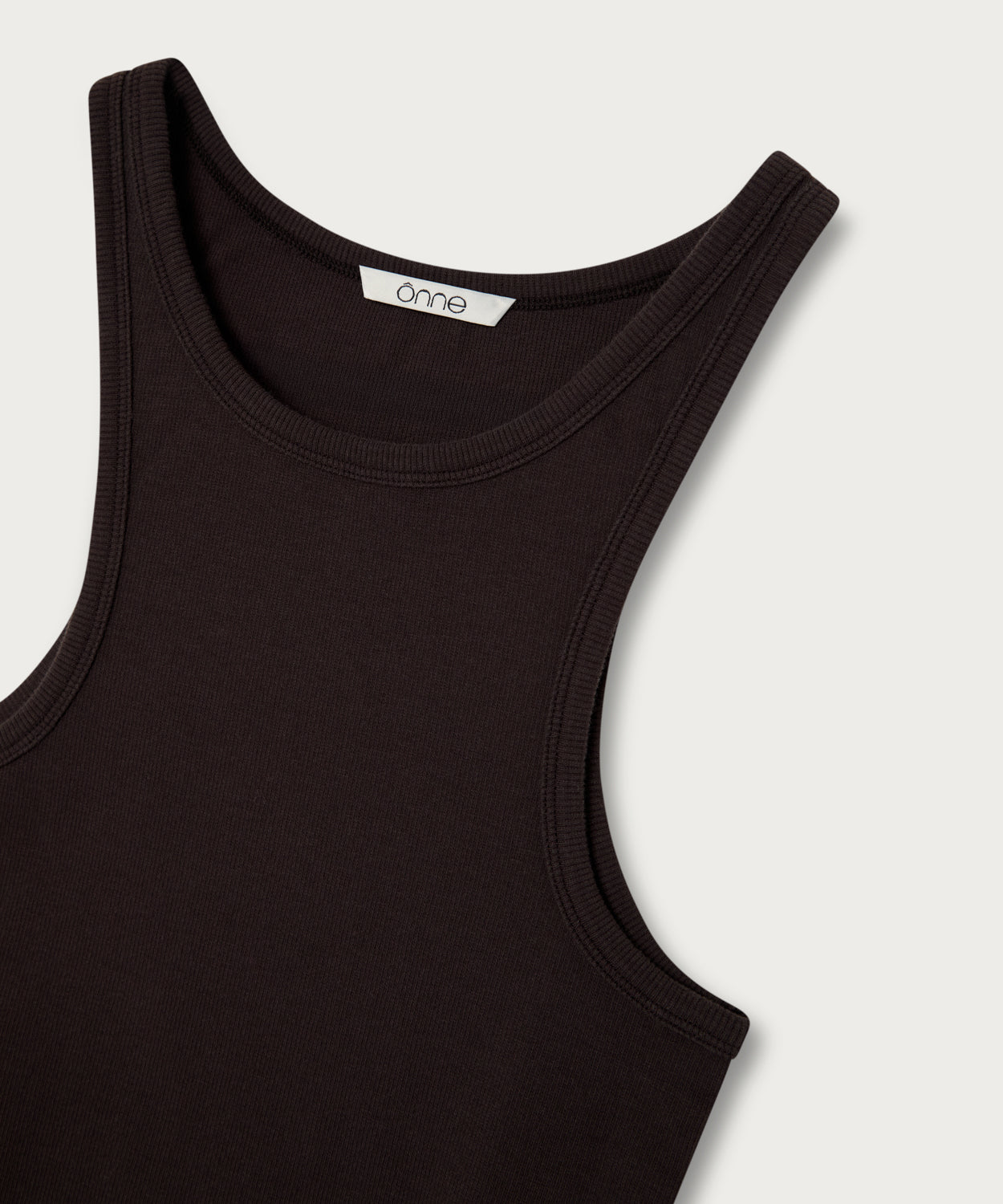 The Ribbed Fitted Tank Brown