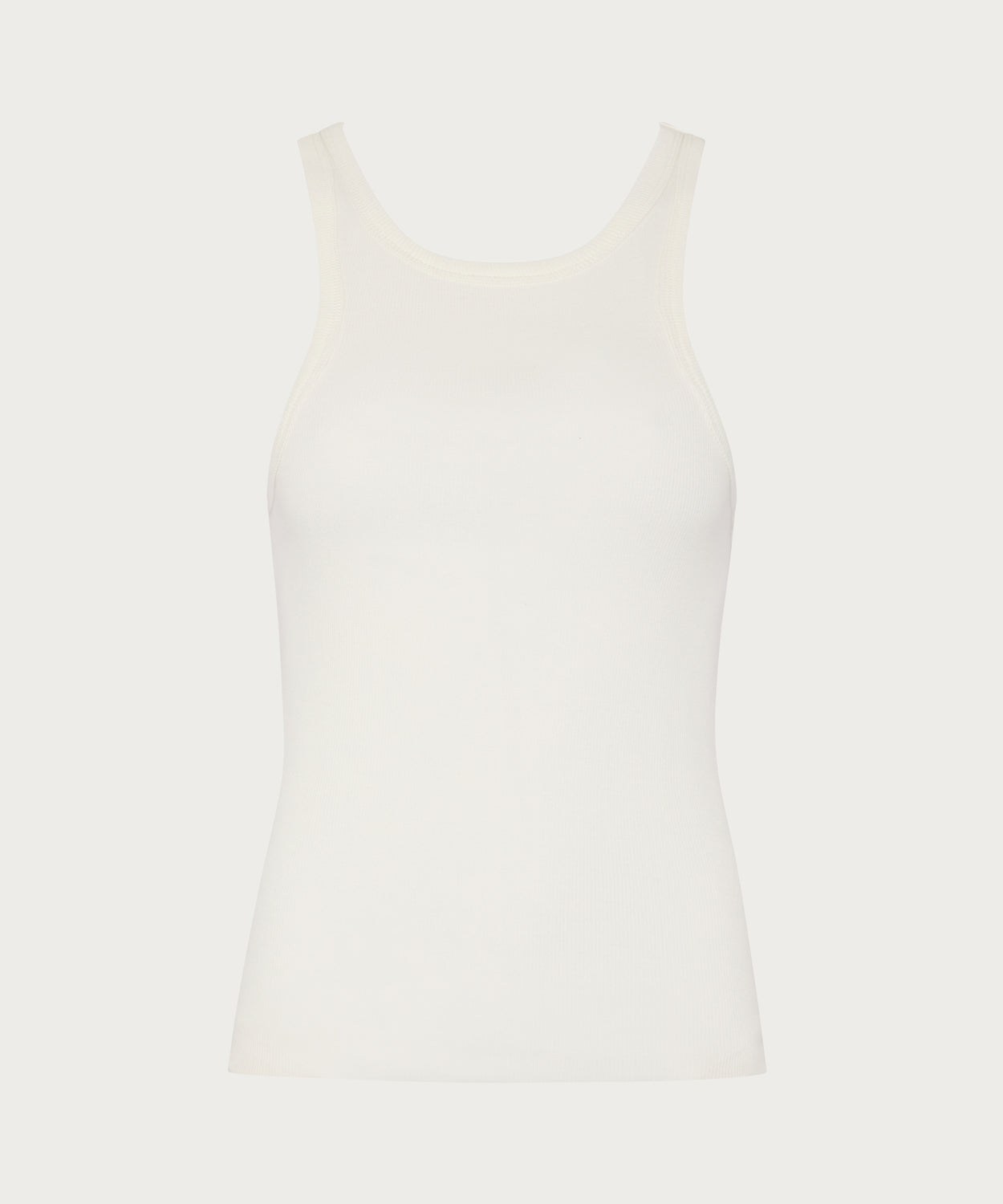 The Ribbed Fitted Tank White