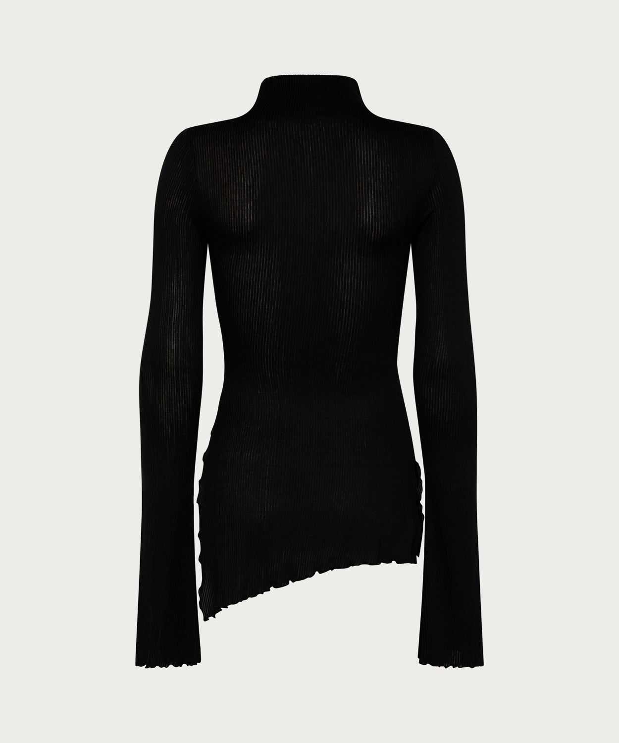 The Asymmetric Ribbed Top Black