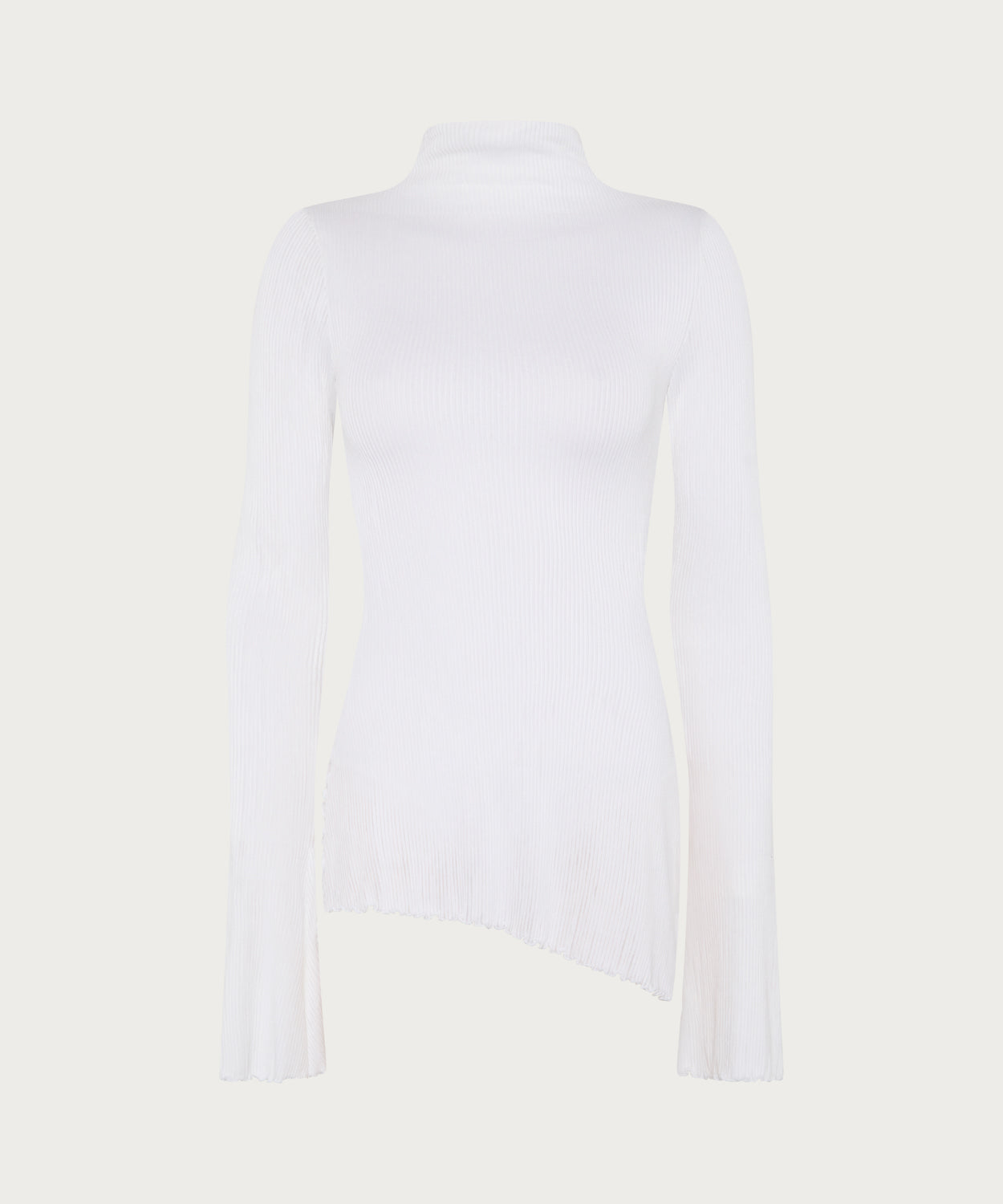 The Asymmetric Ribbed Top White