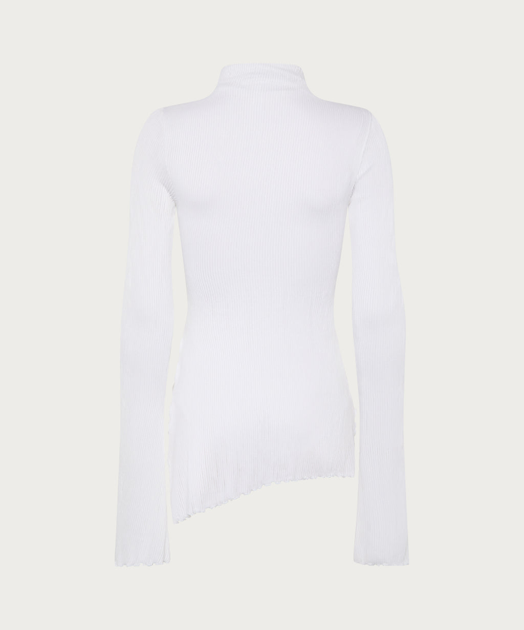 The Asymmetric Ribbed Top White