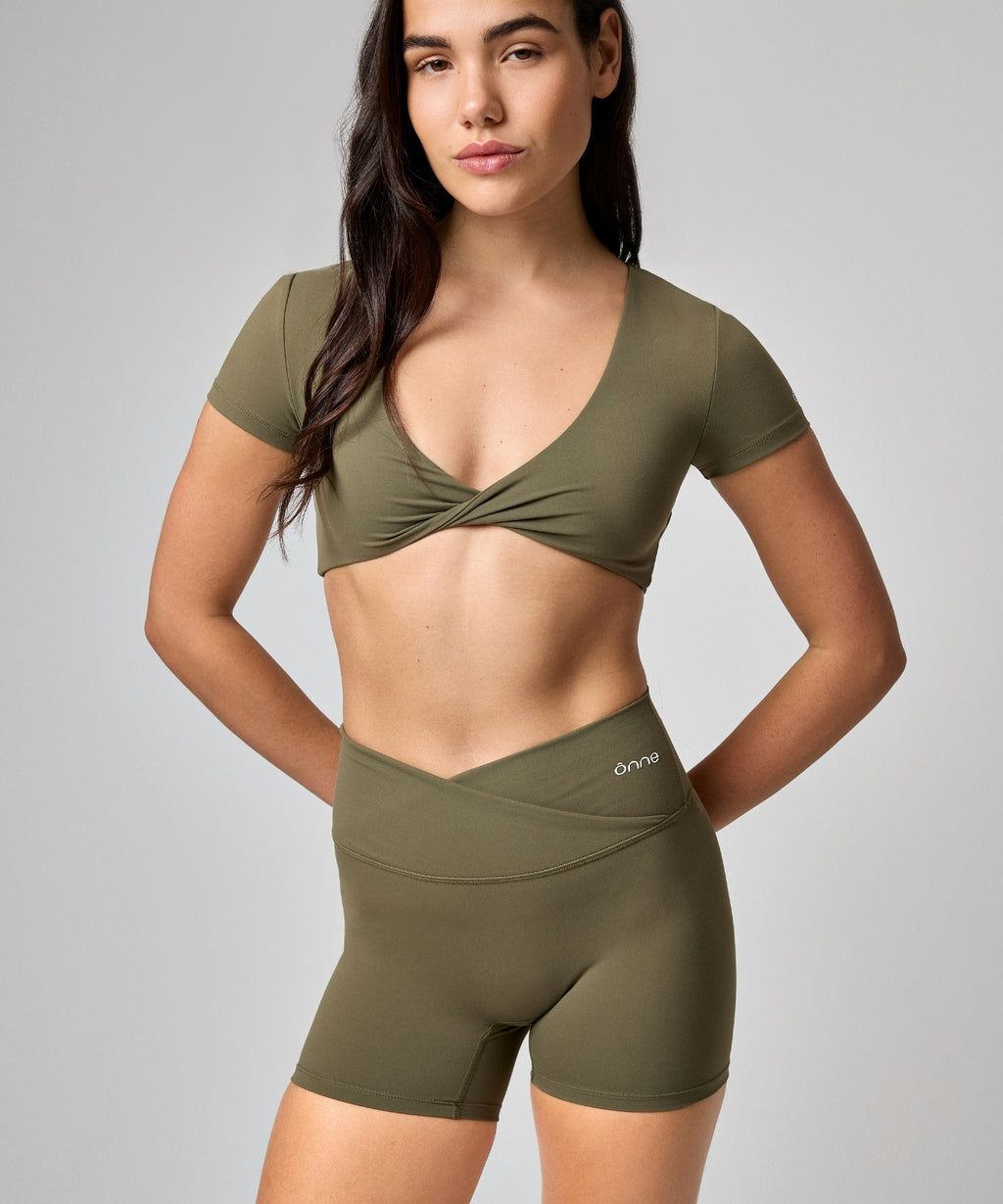 Solene Shorts in Gray Green, ÔNNE activewear