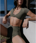 Solene Shorts in Gray Green, ÔNNE activewear
