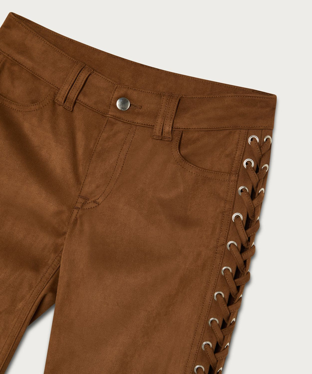 The Lace Up Suede Trouser