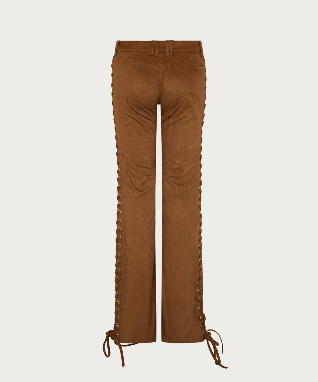 The Lace Up Suede Trouser