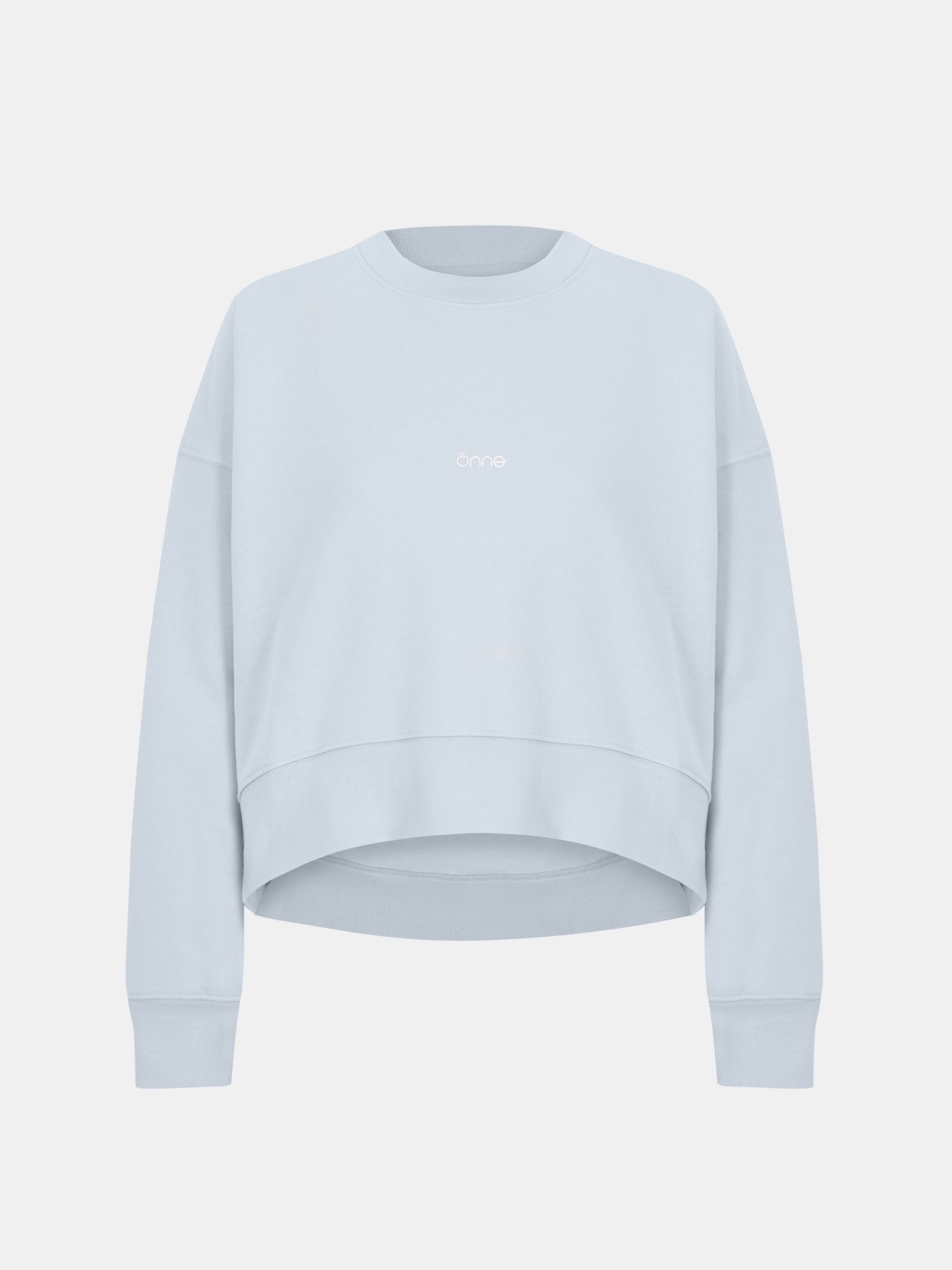 Elara Hoodie Baggy in Water Blue, silhouette, front, ÔNNE activewear