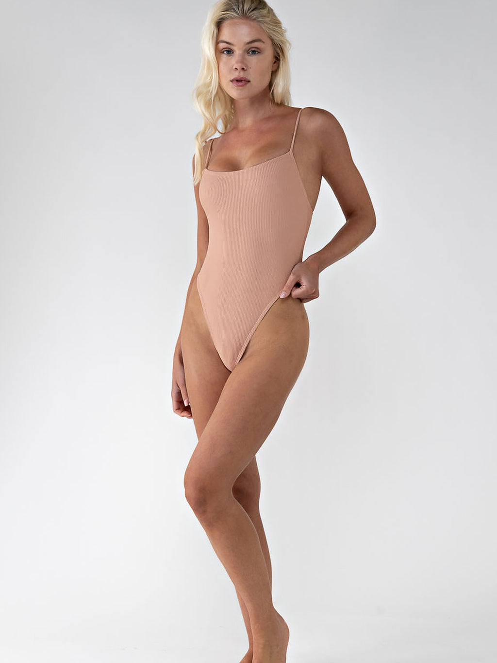 Line One Piece Rib in Nude, ÔNNE swimwear