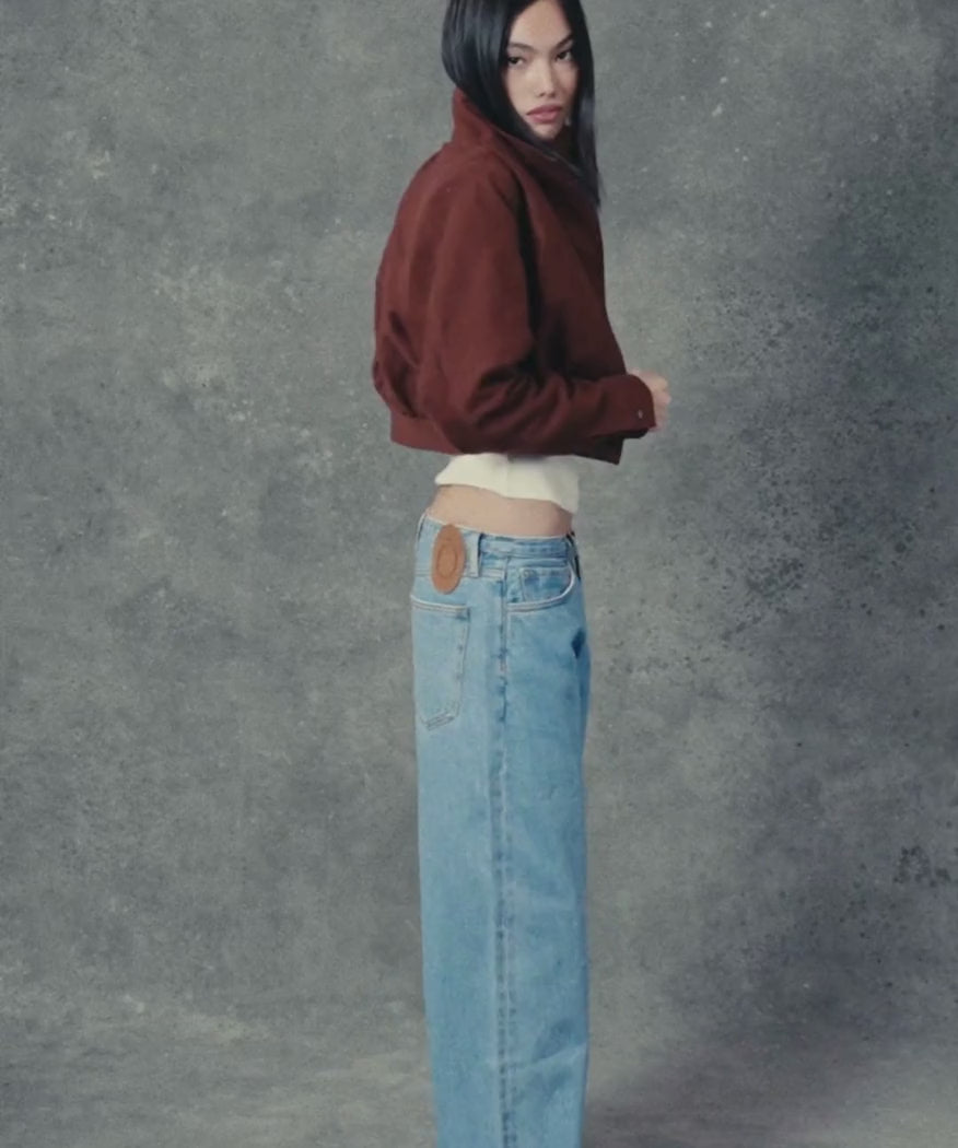 The Wide Leg Denim Trouser