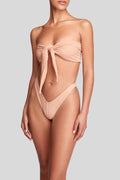 Kaia Top in Nude, front view, ÔNNE swimwear