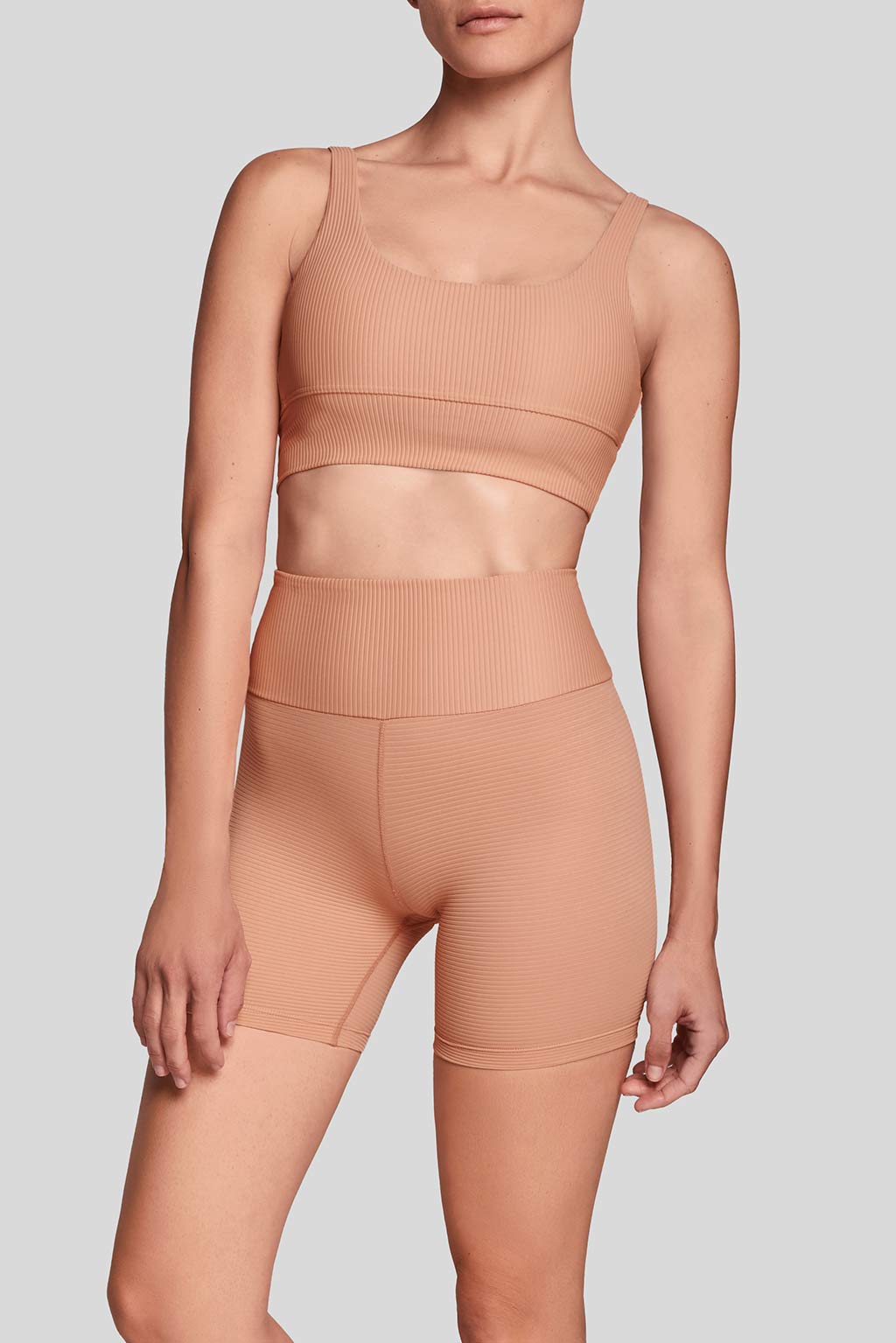 Mia Top in Nude, front view, ÔNNE activewear