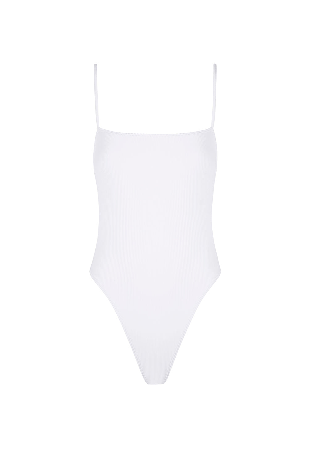 Line One piece Rib in White, ÔNNE swimwear